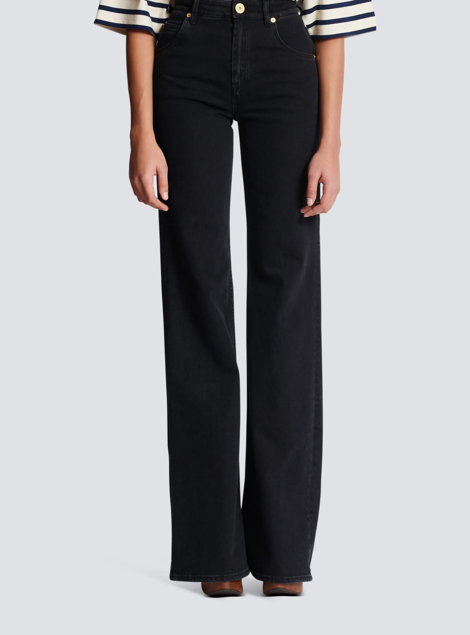 Flared Denim Jeans-Balmain Store