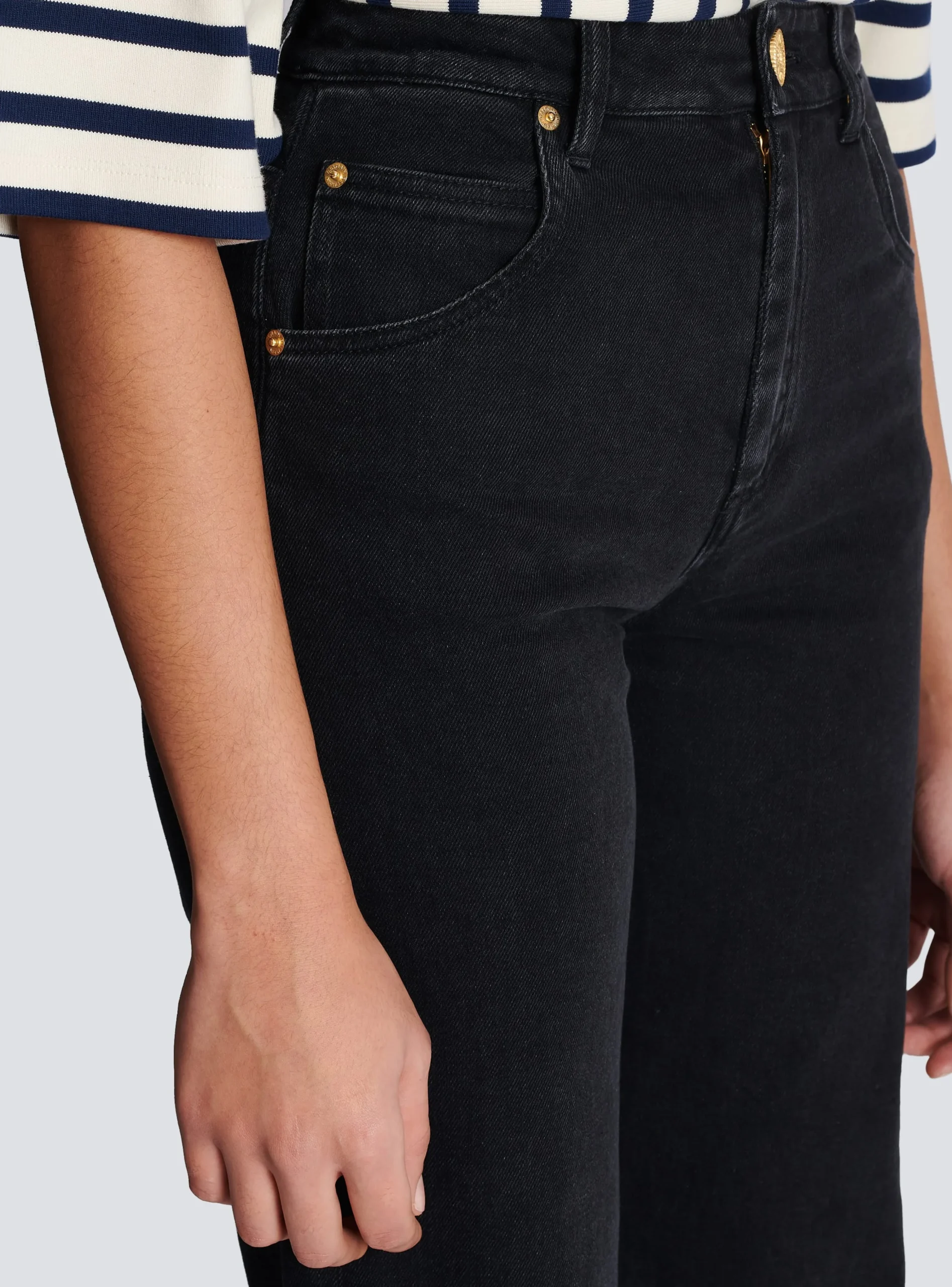 Flared Denim Jeans-Balmain Store