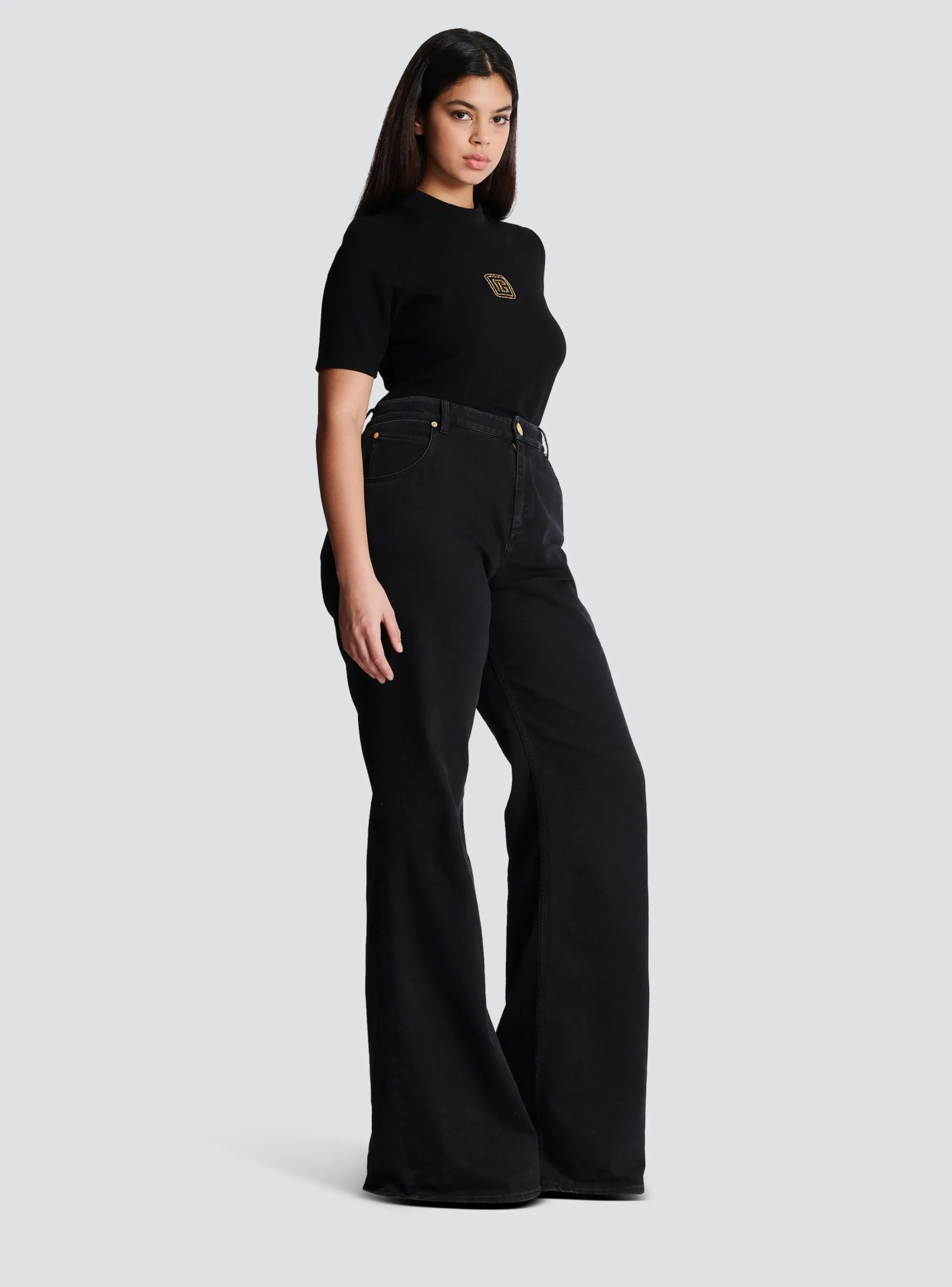 Flared Denim Jeans-Balmain Store