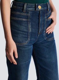 Flared Denim Jeans-Balmain Online