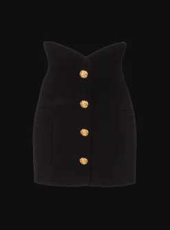 Flared Double Crepe Tulip Skirt-Balmain Cheap