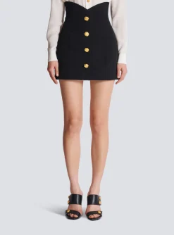 Flared Double Crepe Tulip Skirt-Balmain Cheap