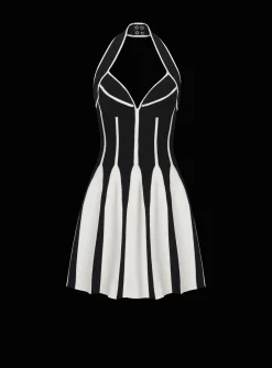 Flared Halterneck Knit Dress-Balmain Clearance