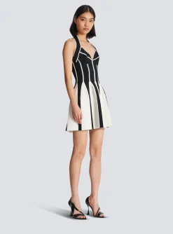 Flared Halterneck Knit Dress-Balmain Clearance