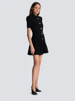 Flared Knit Dress With Buttons-Balmain Clearance