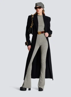 Flared Monogrammed Jacquard Trousers-Balmain Discount