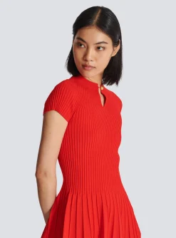 Fla Pleated Knit Dress-Balmain Shop