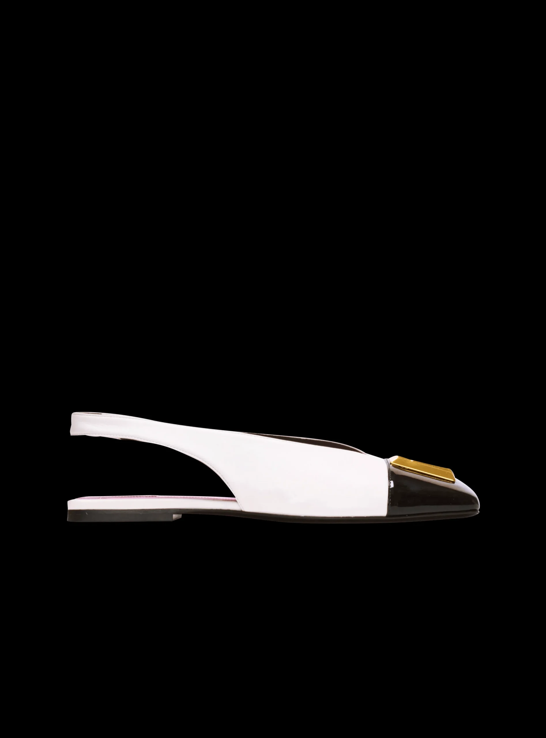 Flat Eden Slingbacks In Two-tone Leather-Balmain Store