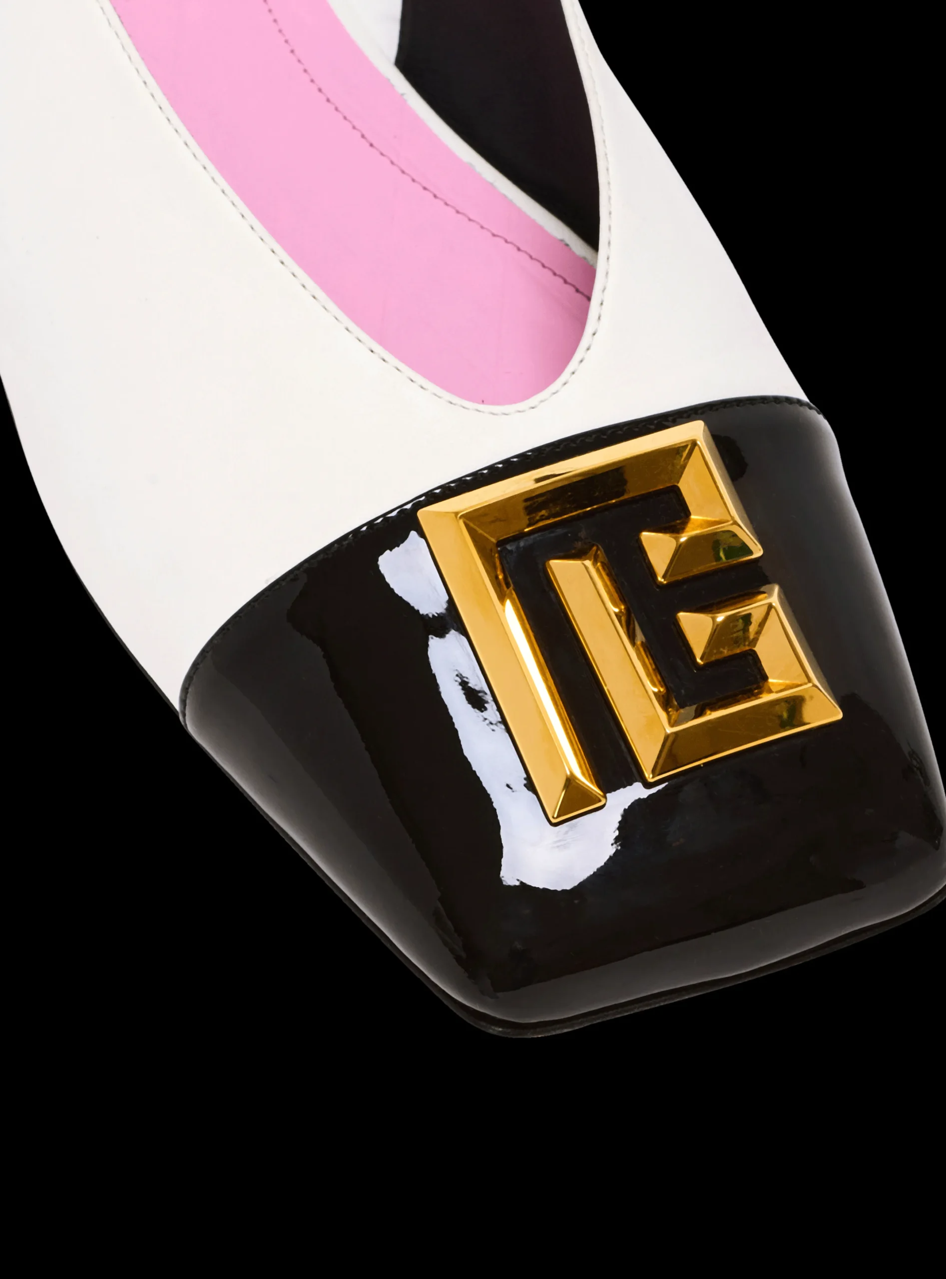 Flat Eden Slingbacks In Two-tone Leather-Balmain Store