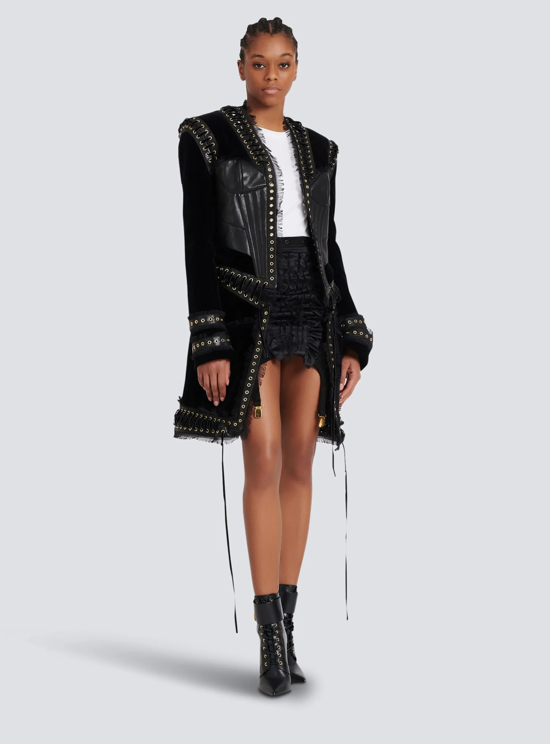 Flocked Paris Cropped T-Shirt-Balmain Cheap