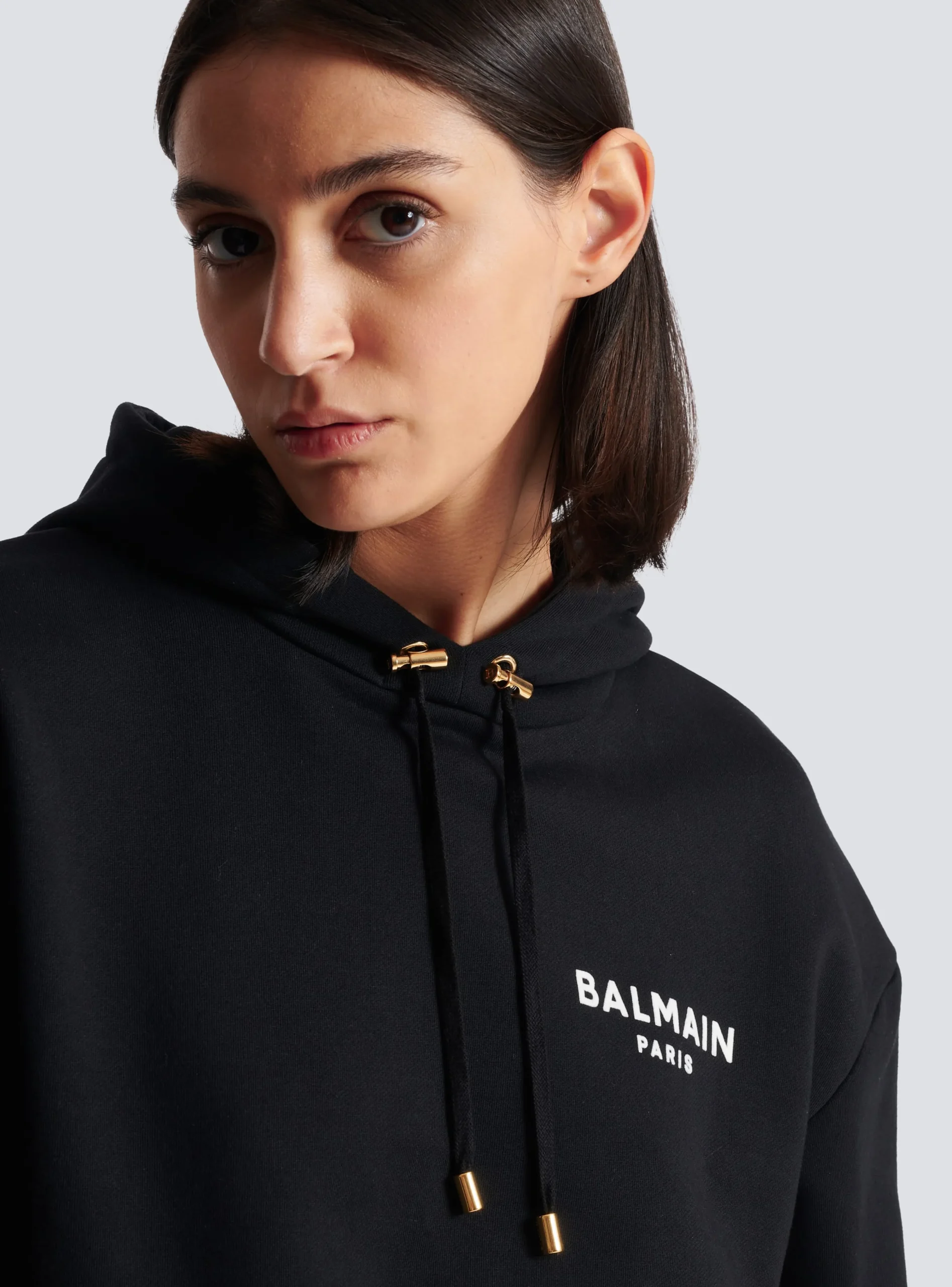 Flocked Paris Hoodie-Balmain Hot