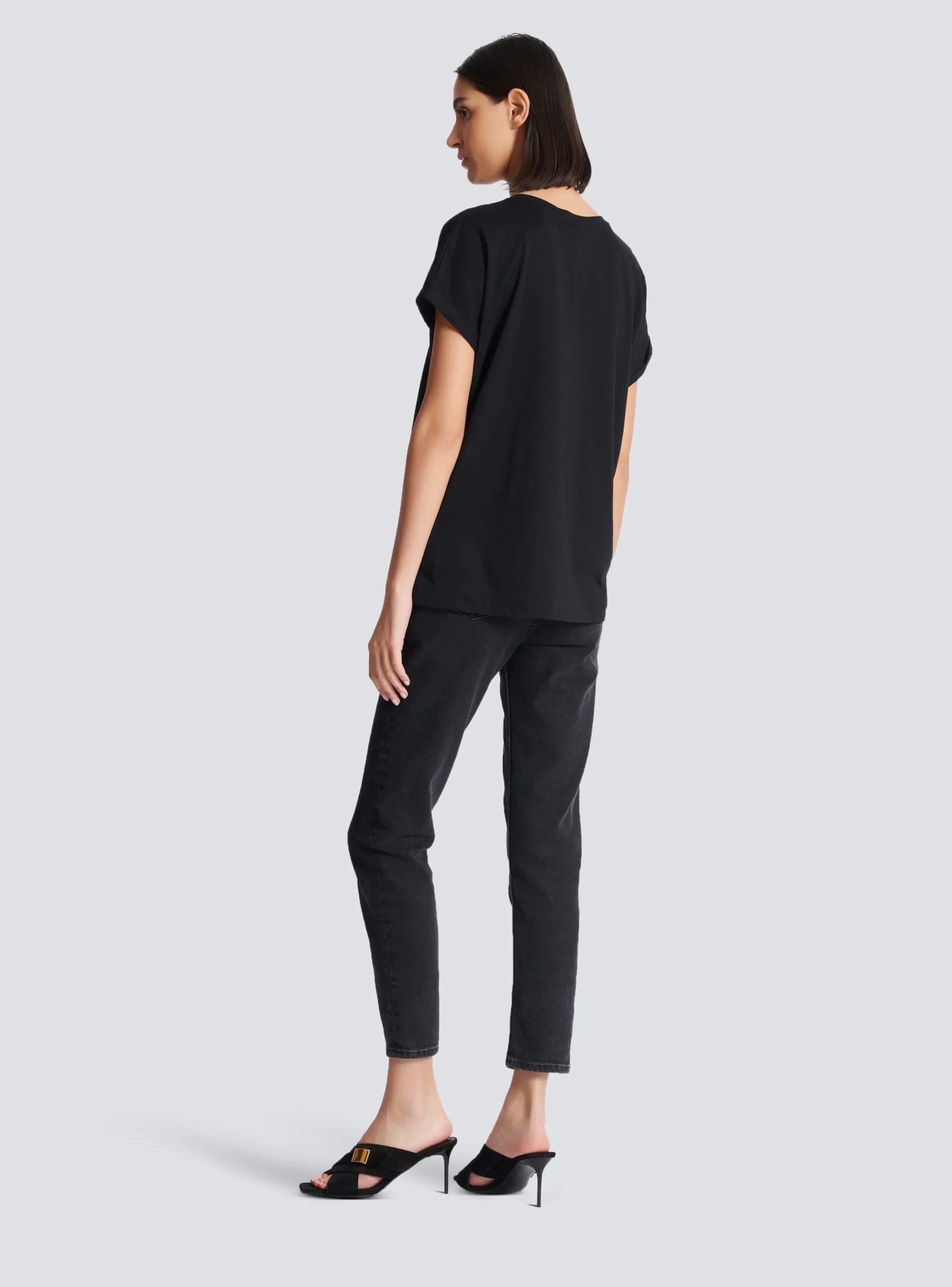 Flocked T-shirt-Balmain Outlet