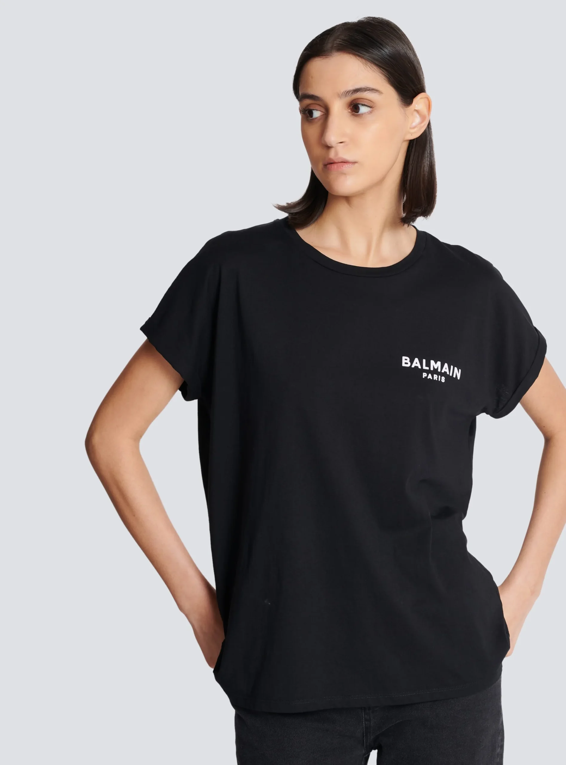 Flocked T-shirt-Balmain Outlet
