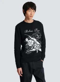 Flower Print Sweatshirt-Balmain Clearance