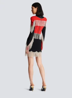 Fringed Knit Dress-Balmain Outlet