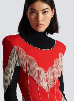 Fringed Knit Dress-Balmain Outlet
