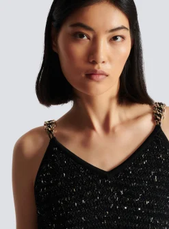 Fringed Lurex Tweed Dress-Balmain Shop