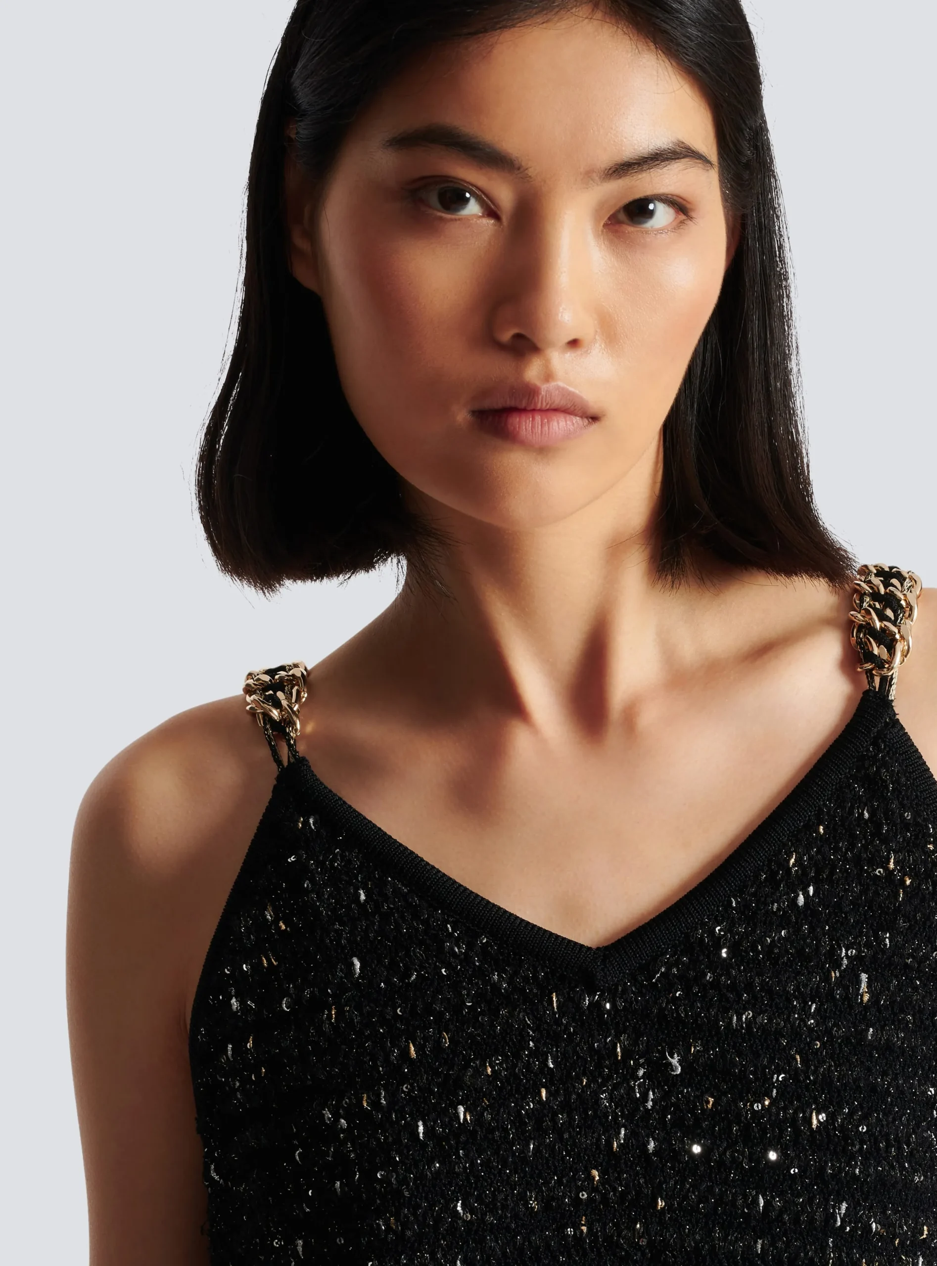 Fringed Lurex Tweed Dress-Balmain Shop