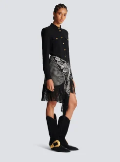Fringed Silk Scarf Skirt-Balmain Store