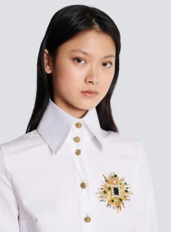 Geometric Brass And Crystal Brooch-Balmain Flash Sale