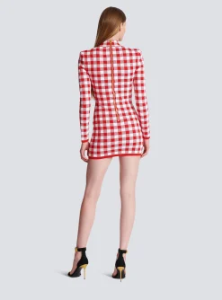 Gingham Fine Knit Dress-Balmain Sale
