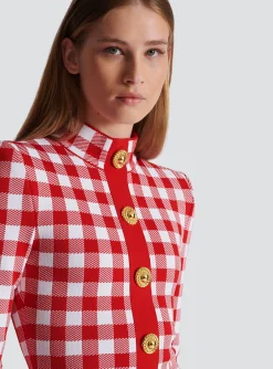 Gingham Fine Knit Dress-Balmain Sale