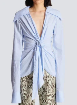 Gingham Tie Shirt-Balmain Best