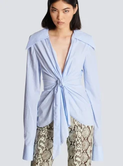 Gingham Tie Shirt-Balmain Best