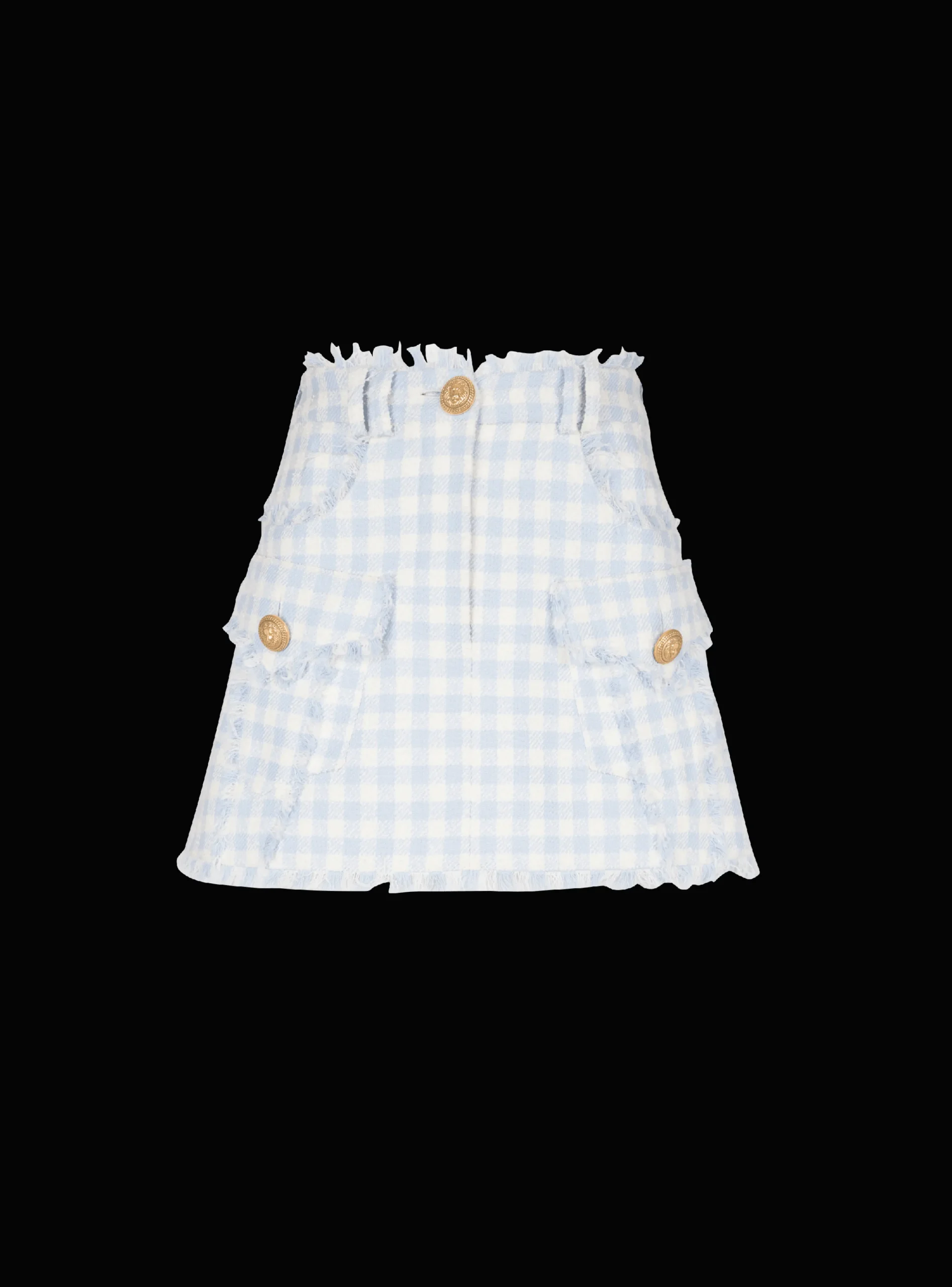 Gingham Tweed A-line Skirt-Balmain Cheap