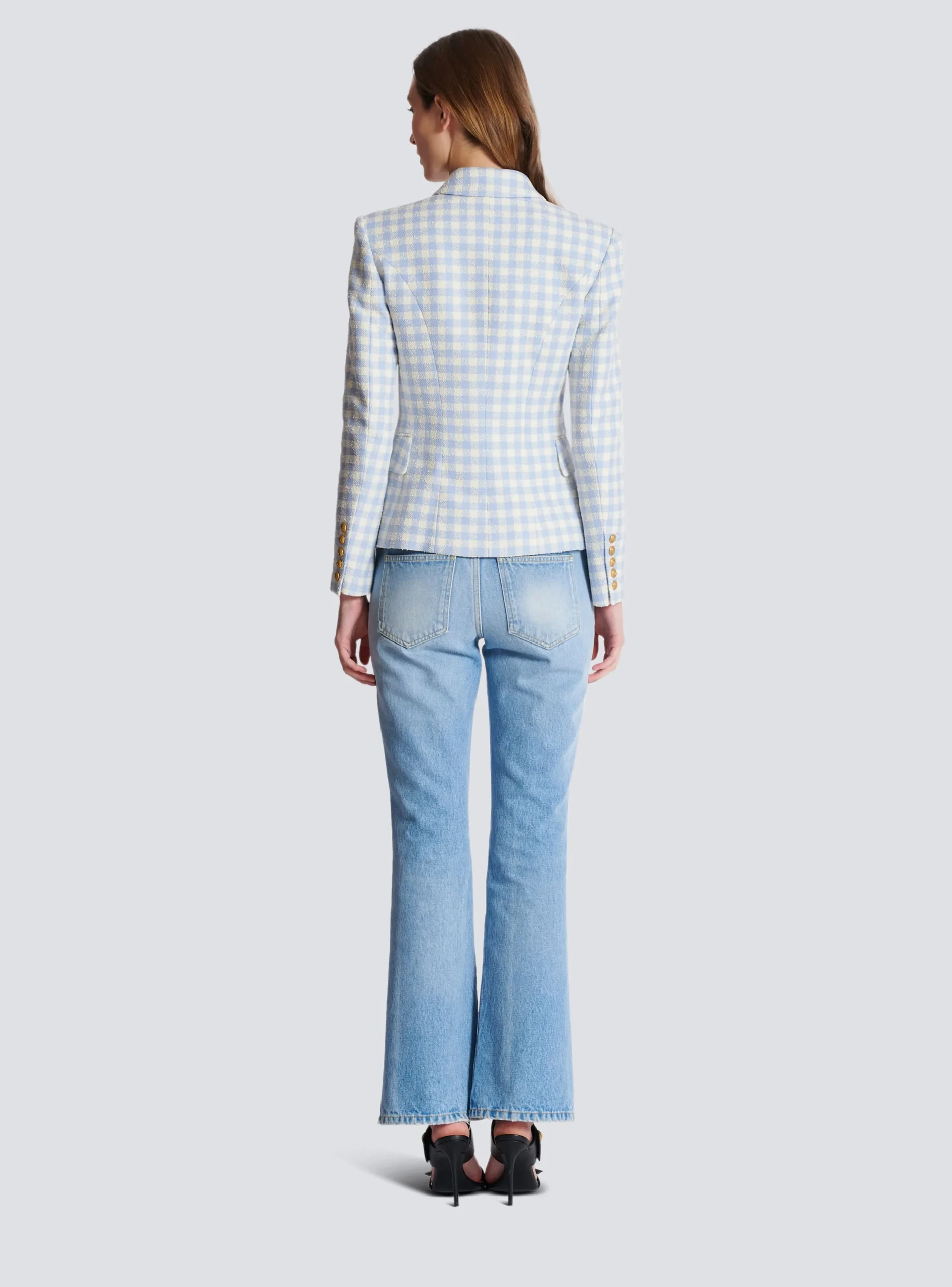 Gingham Tweed 6-button Jacket-Balmain Online