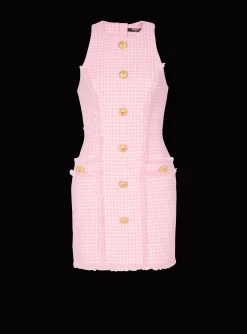 Gingham Tweed Dress-Balmain Cheap