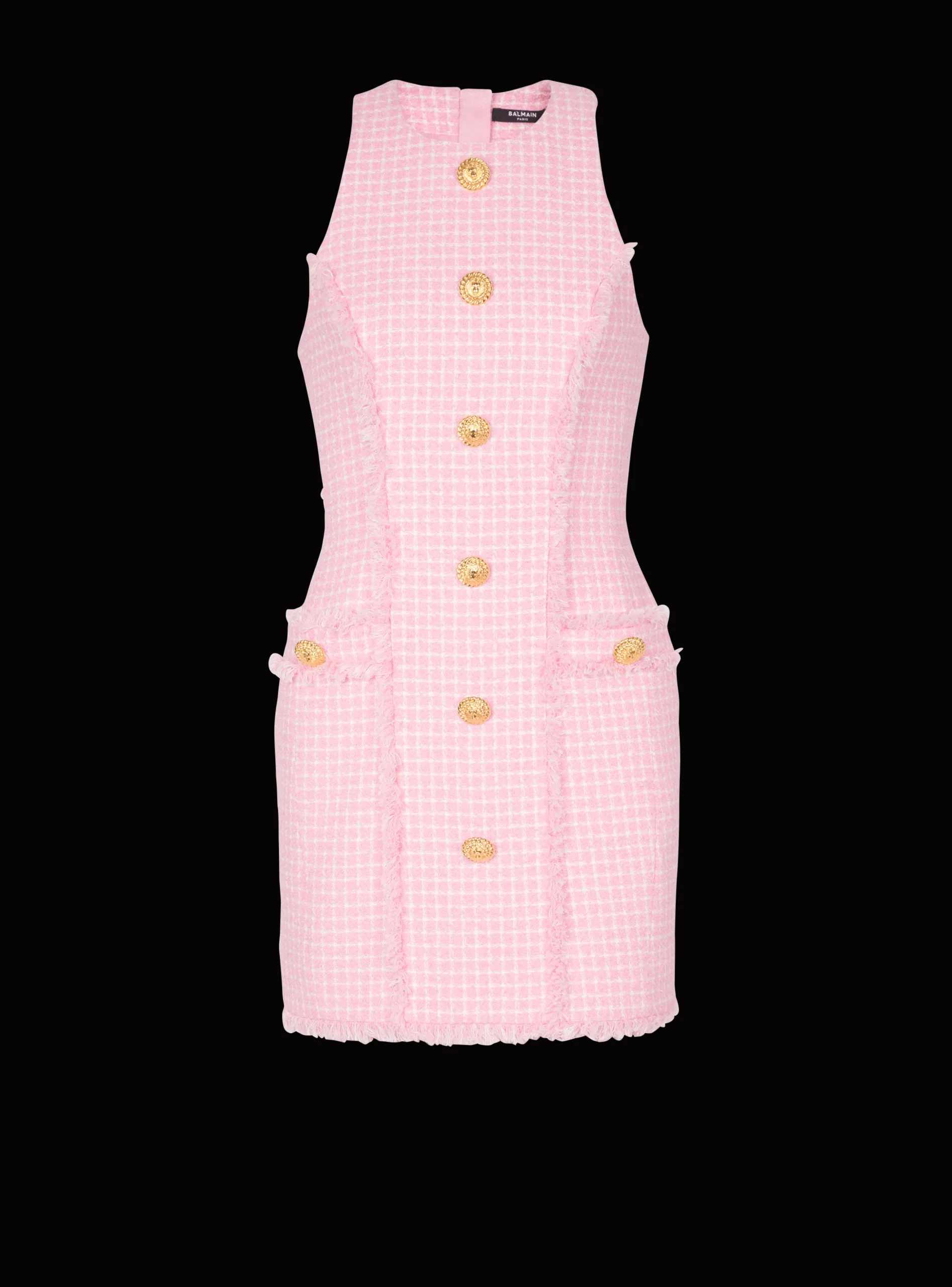 Gingham Tweed Dress-Balmain Cheap