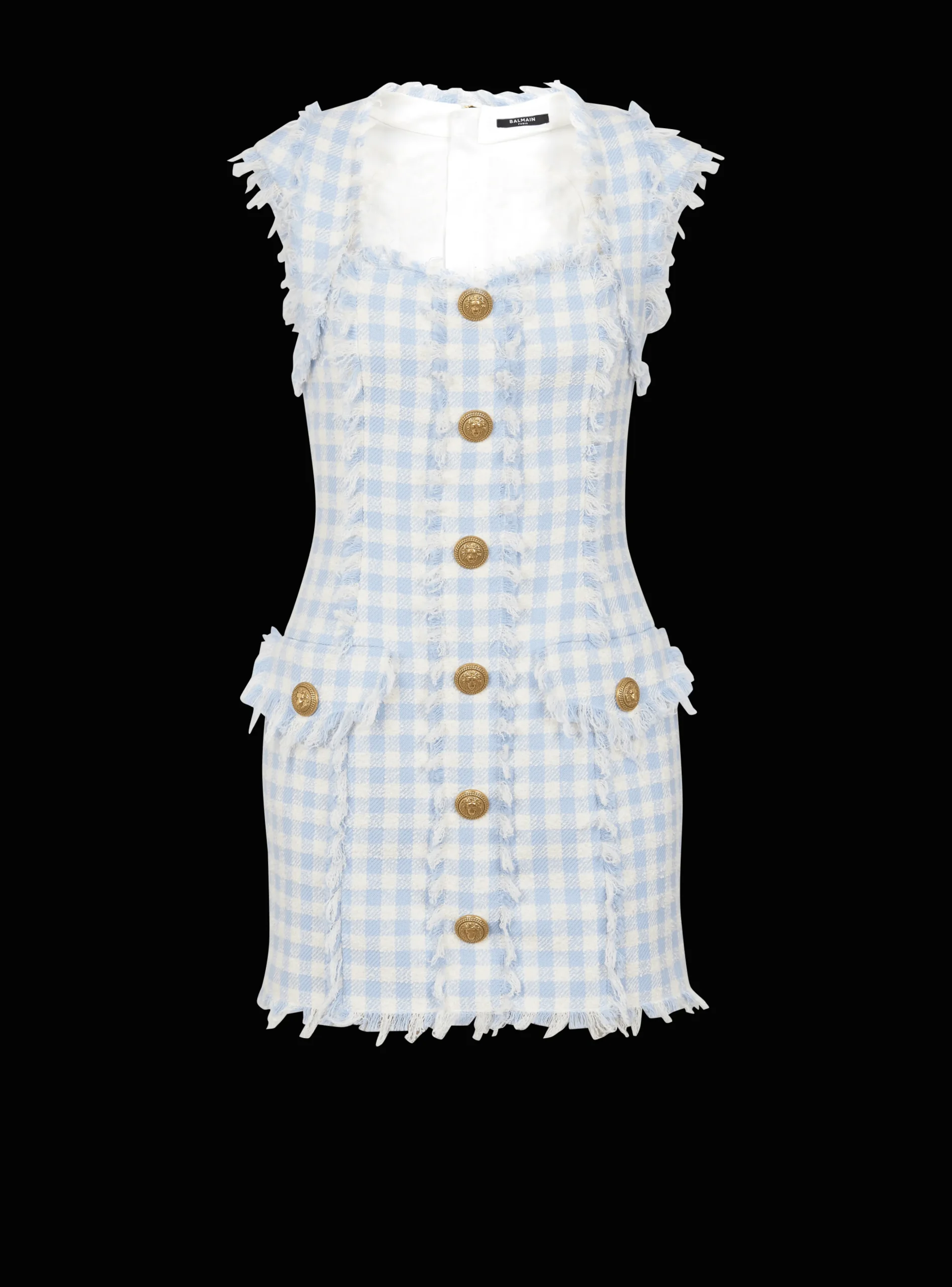Gingham Tweed Dress-Balmain Online