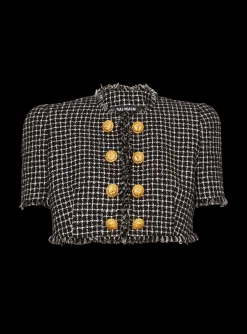 Gingham Tweed Jacket-Balmain Outlet