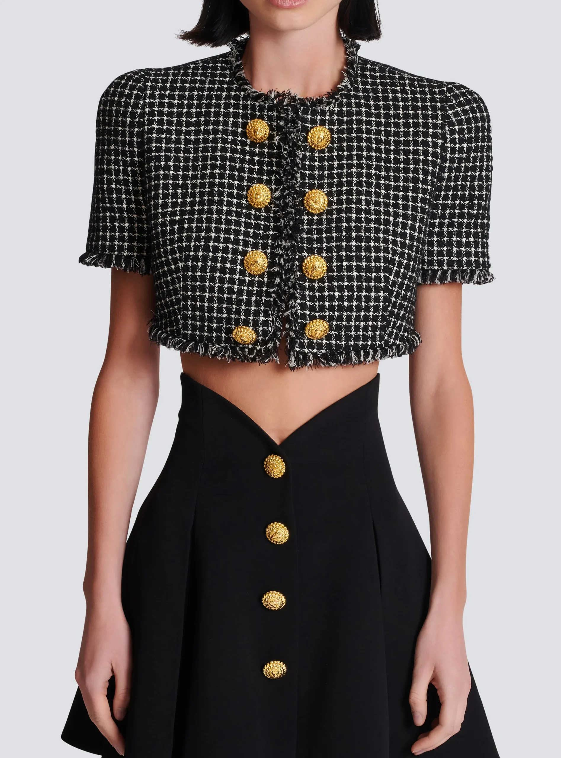Gingham Tweed Jacket-Balmain Outlet