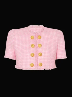 Gingham Tweed Jacket-Balmain Store