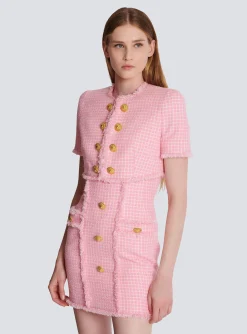 Gingham Tweed Jacket-Balmain Store
