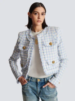 Gingham Tweed Jacket-Balmain Shop