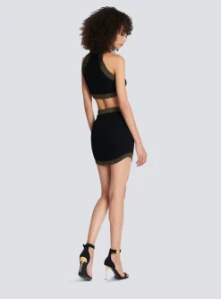 Gold-trimmed Knit Crop Top-Balmain Outlet