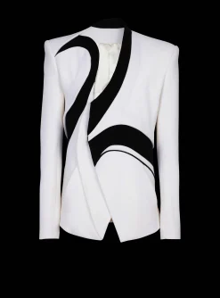 Graphic Double Crepe Blazer With Inserts-Balmain Shop