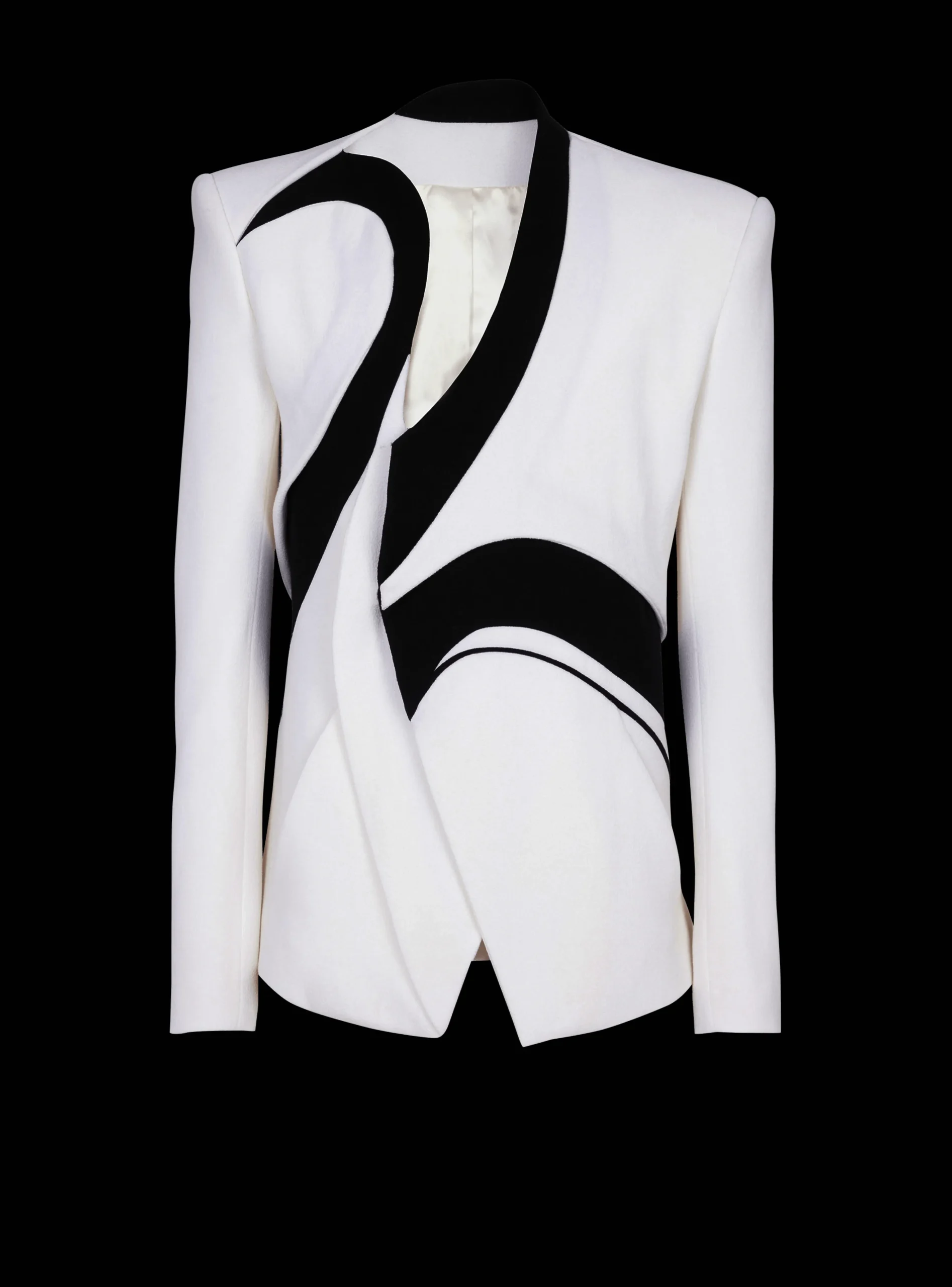 Graphic Double Crepe Blazer With Inserts-Balmain Shop