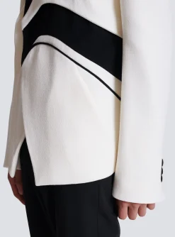 Graphic Double Crepe Blazer With Inserts-Balmain Shop