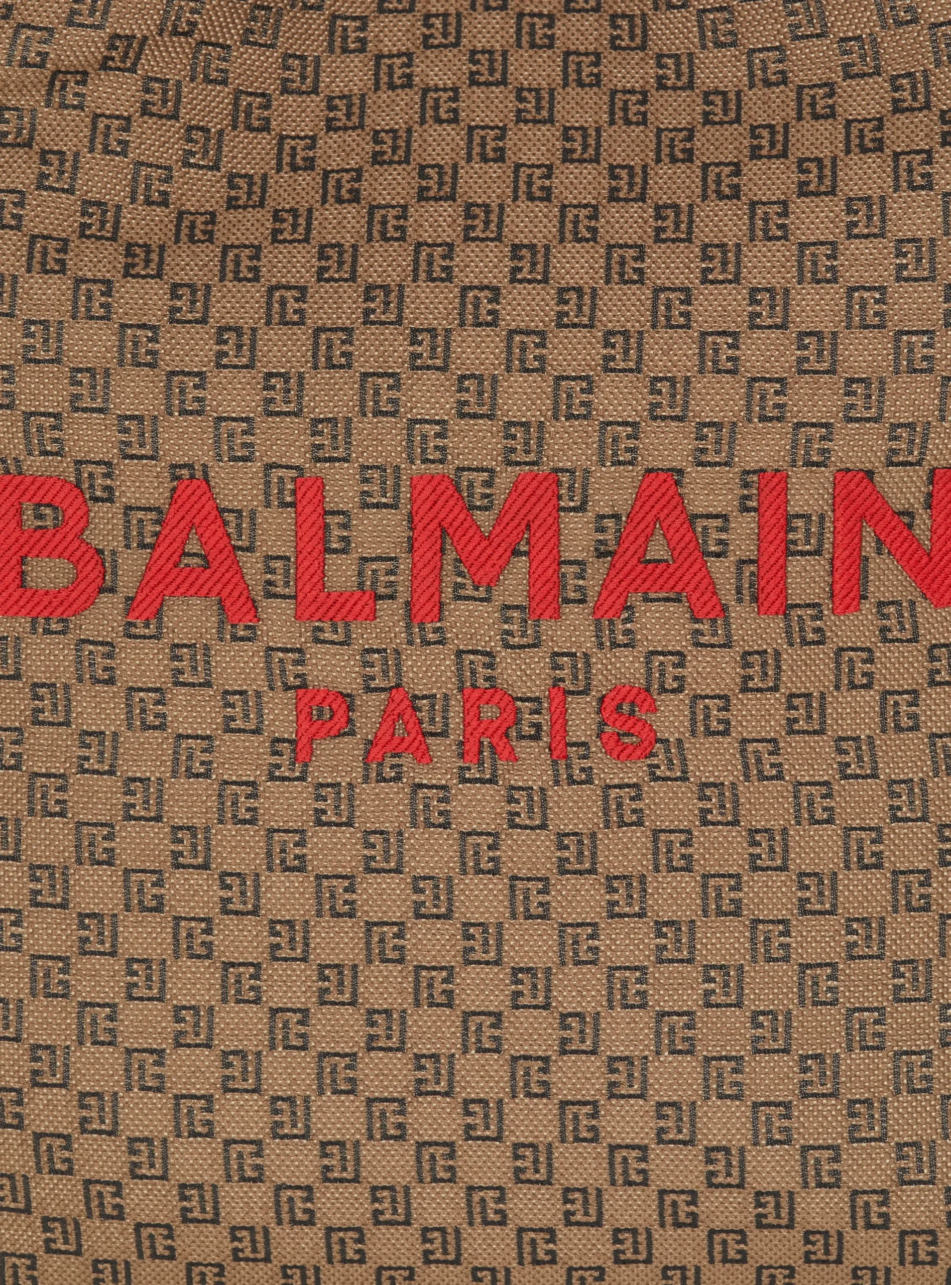 Grocery Bag In Monogram Canvas And Smooth Leather-Balmain New