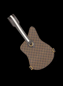 Guitar Bag Clutch With Leather And Monogram Detailing-Balmain Cheap