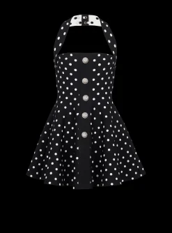 Halterneck Dress In A Polka-dot Jacquard Knit-Balmain Best
