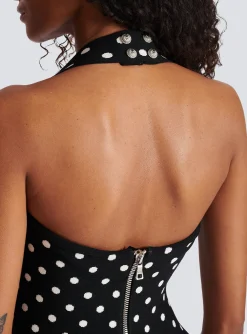 Halterneck Dress In A Polka-dot Jacquard Knit-Balmain Best