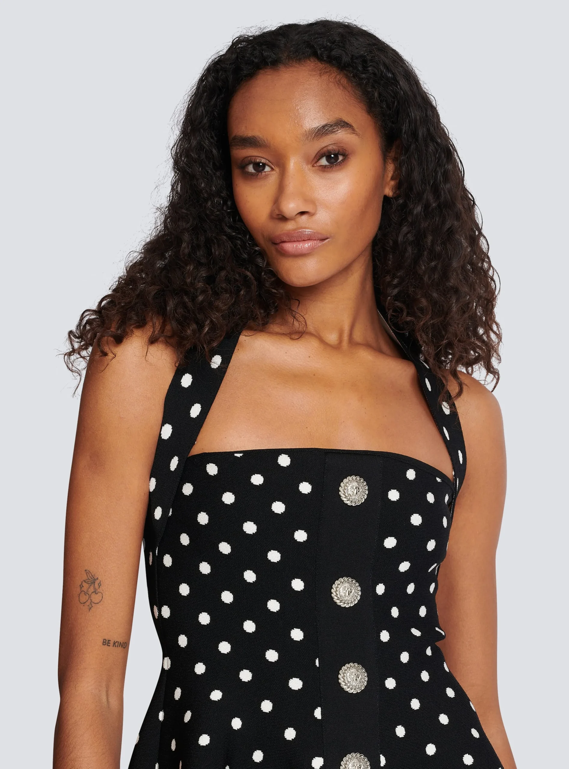 Halterneck Dress In A Polka-dot Jacquard Knit-Balmain Best