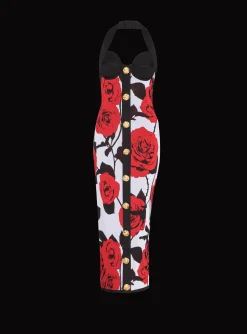 Halterneck Dress In Roses Jacquard Knit-Balmain Best Sale