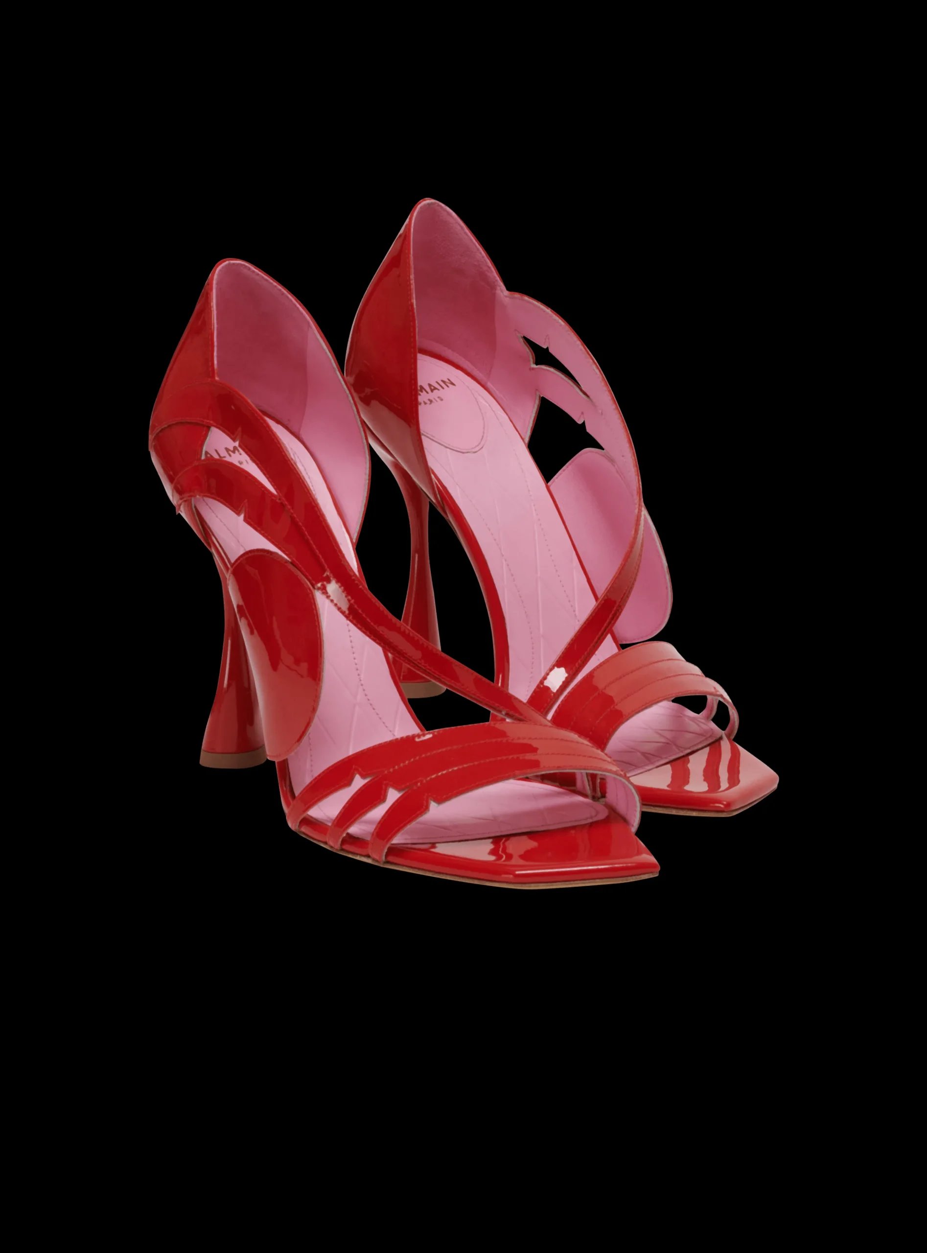 Heeled Eden Sandals In Patent Leather-Balmain Best