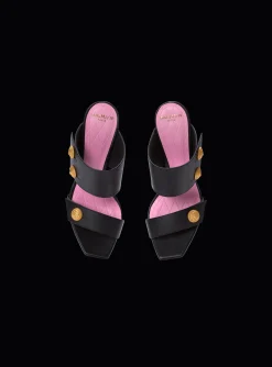 Heeled Eva Mules In Calfskin-Balmain Outlet